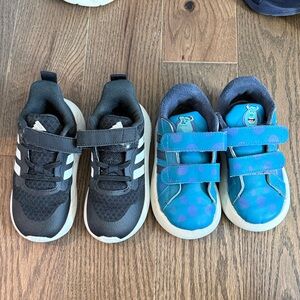 Adidas Kids Black and Blue Sneakers